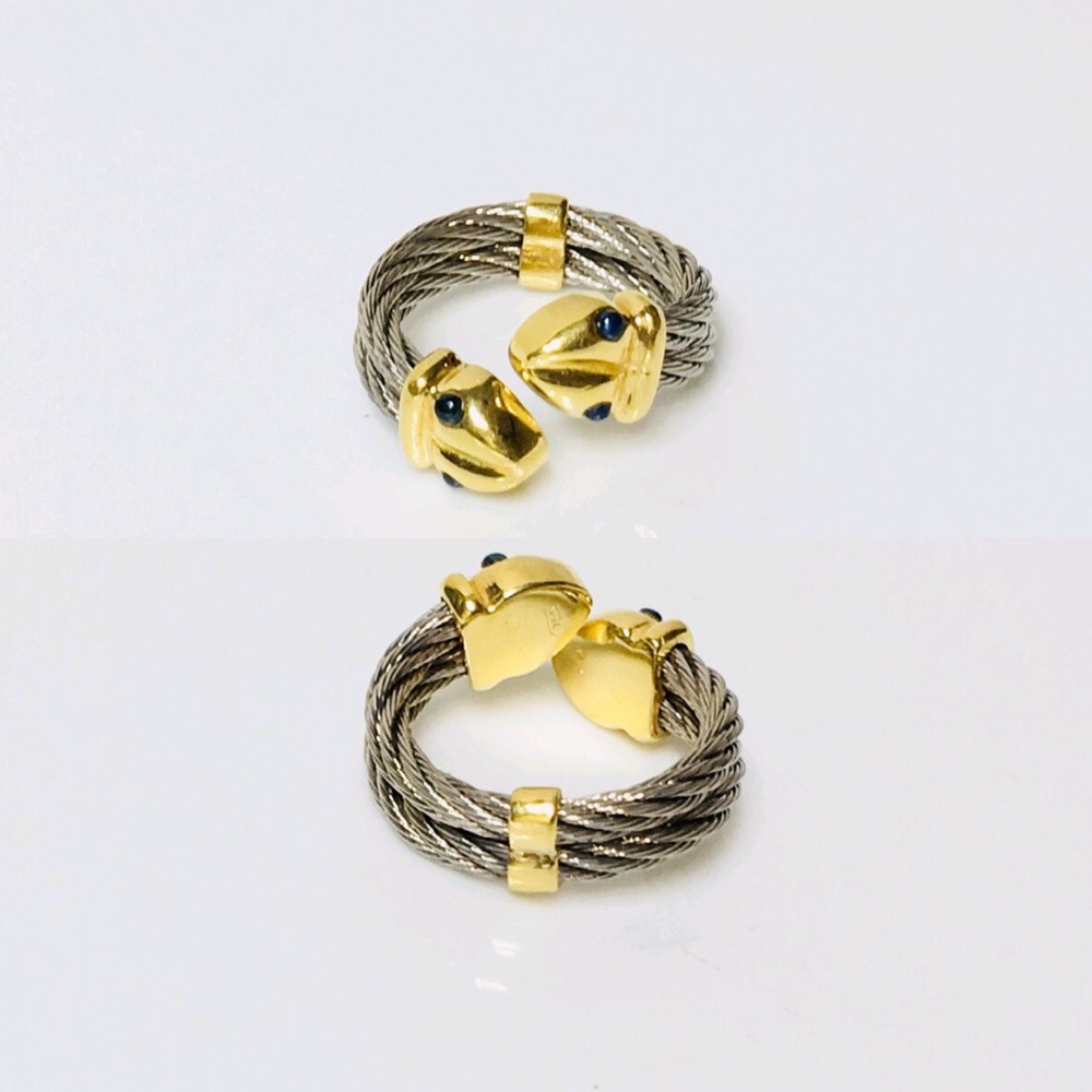 ALOR 18k Gold Cable Snake Bypass Ring - Picture 4 of 8